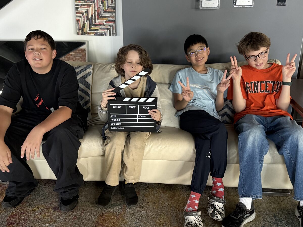 Students with clapperboard