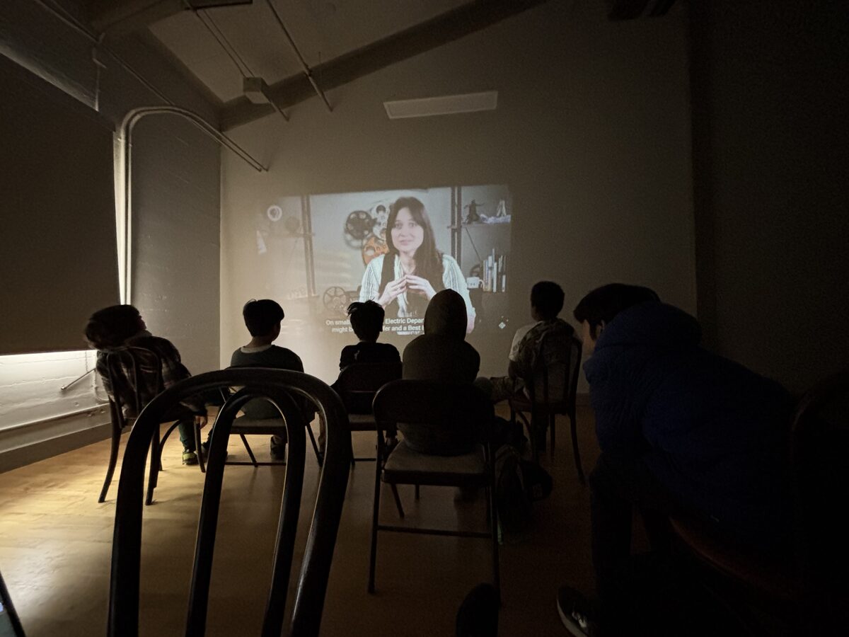 Students in cinema screening